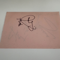 Peter Cushing signed card with Grand Moff Tarkin unsigned photo