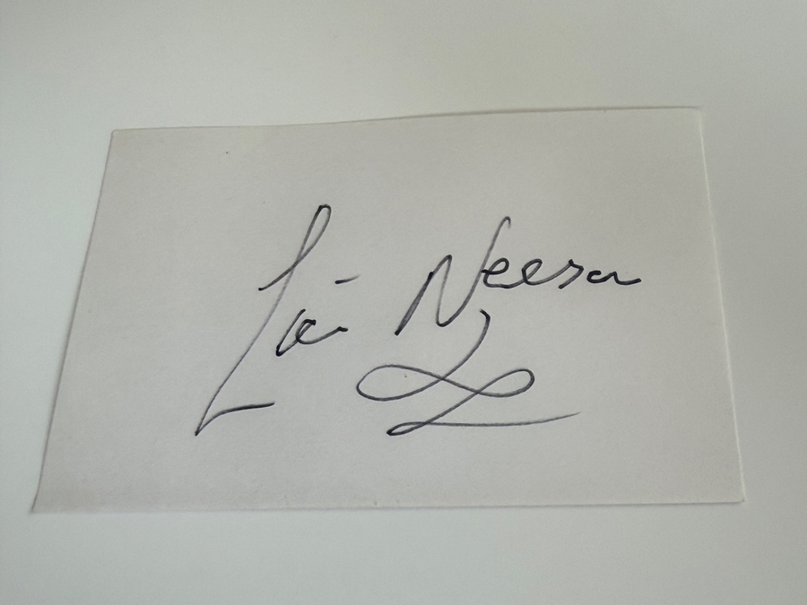 Liam Neeson signed card