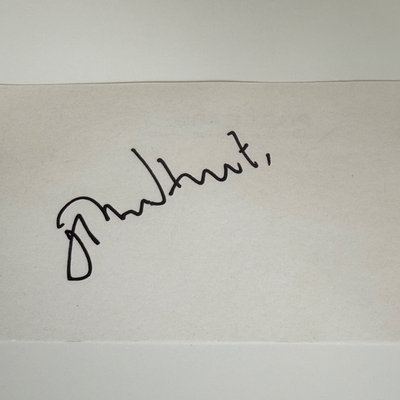John Hurt signed card