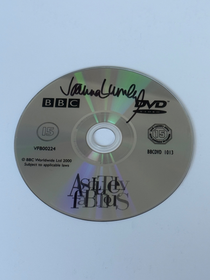 Absolutely Fabulous DVD disc signed by Joanna Lumley. Disc only