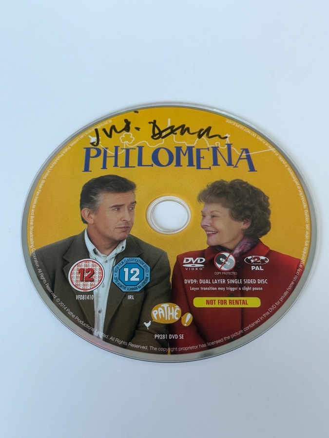 Philomena DVD Disc, signed by Judi Dench. Disc only