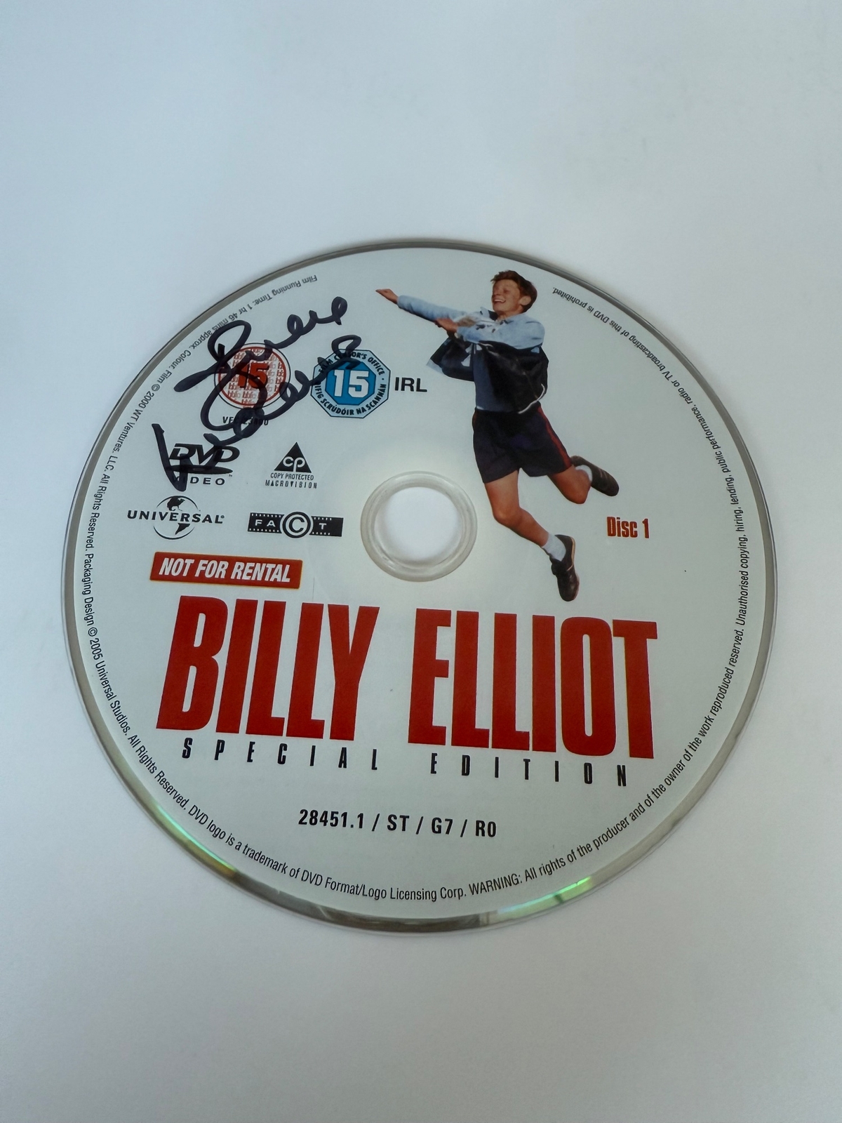 Billy Elliot special edition DVD disc signed by Julie Walters