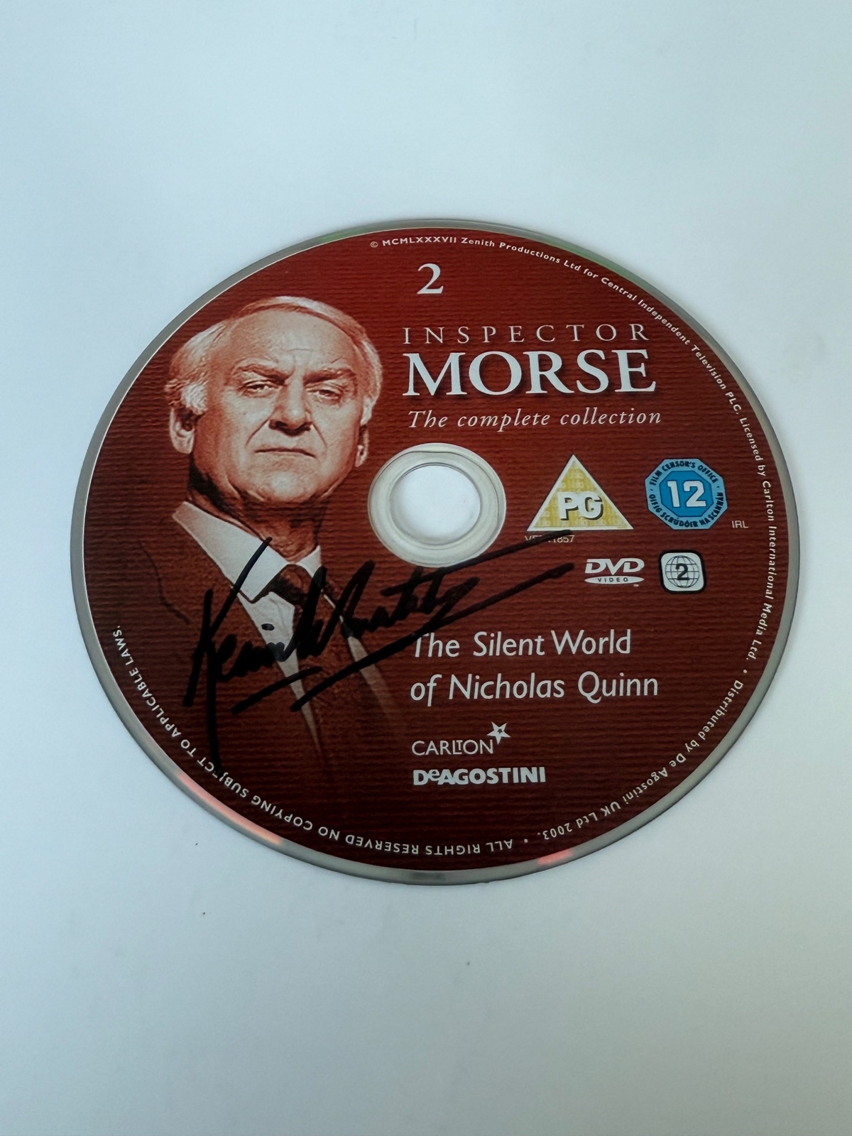 Inspector Morse - The Silent World of Nicholas Quinn DVD disc signed- signed by Kevin Whately
