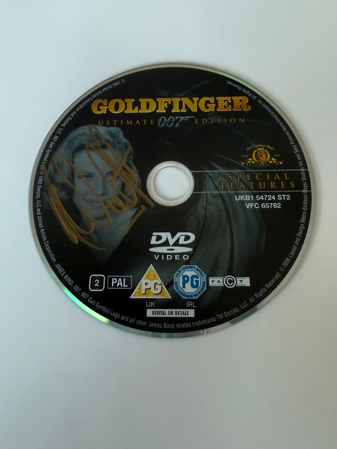 Goldfinger DVD disc signed by Norman Wanstall. Disc only