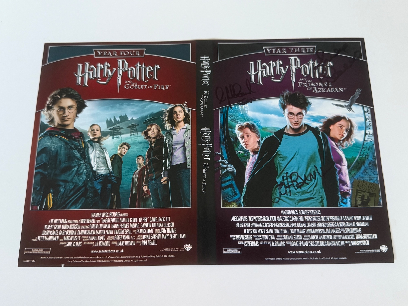 Harry Potter and The Prisoner of Azkaban. Signed by Julie Walters, Jeff Rawle and Alfred Enoch