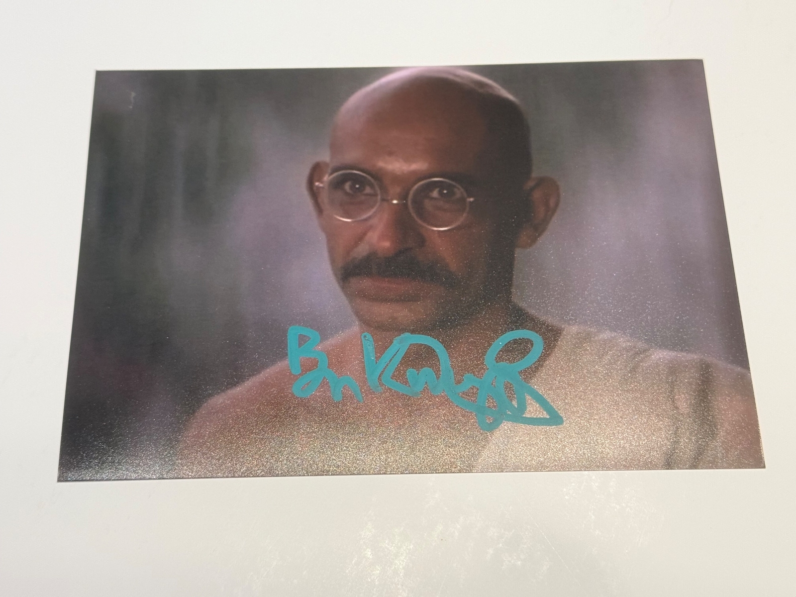 Ghandi photo signed by Ben Kingsley.