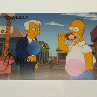 Simpsons photo signed by Stephen Fry.