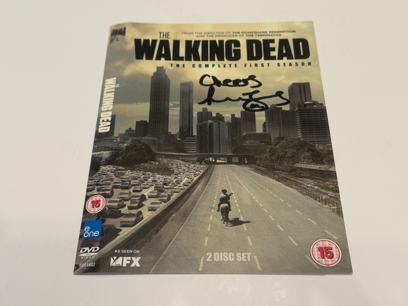 The Walking Dead - The Complete First Series DVD cover signed by Lennie James. Sleeve only