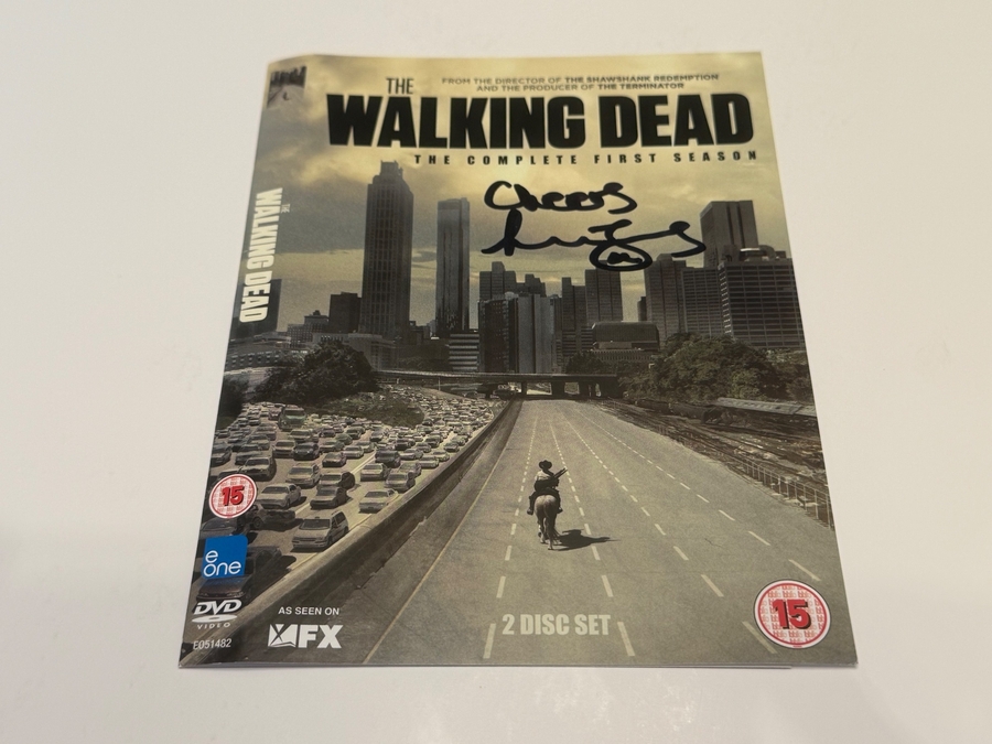 The Walking Dead - The Complete First Series DVD cover signed by Lennie James. Sleeve only