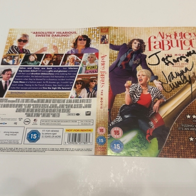 Absolutely Fabulous- The Movie. DVD cover signed by Jane Horrocks and Joanna Lumley. DVD sleeve only