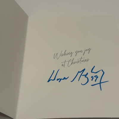 Christmas Card signed by Wayne Gretzky.