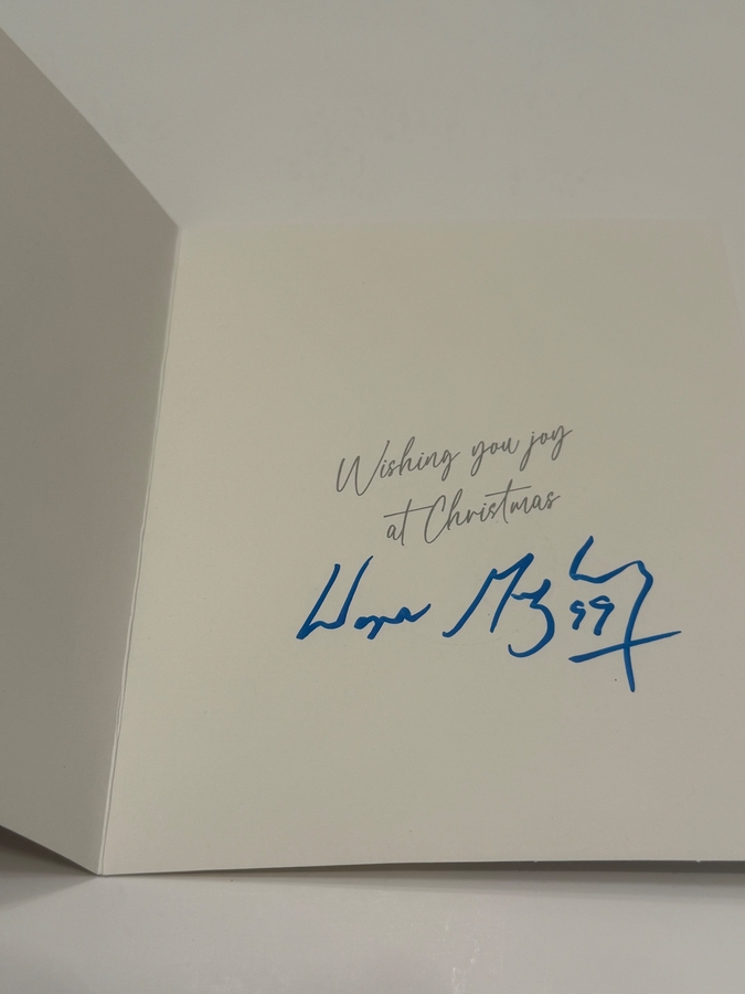 Christmas Card signed by Wayne Gretzky.