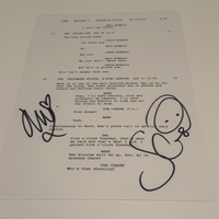 Adolescence Script page signed by Stephen Graham and Hannah Graham.