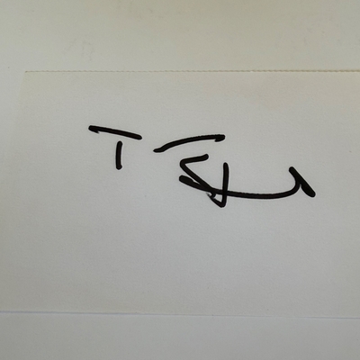 Terence Stamp signed card