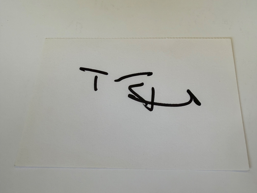 Terence Stamp signed card