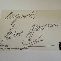 Liam Neeson signed card