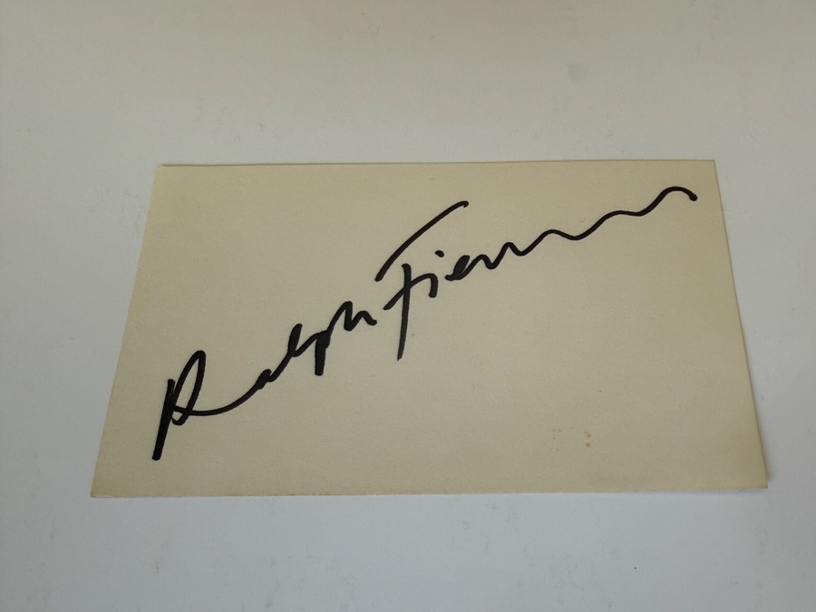 Ralph Fiennes signed card
