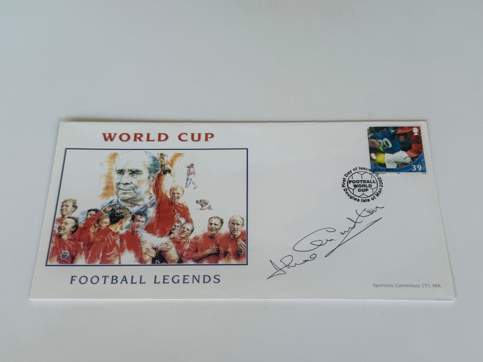 World Cup Football Legends Commemorative stamp - signed by Jackie Charlton.