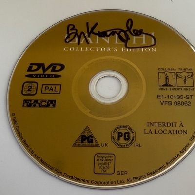 Gandhi DVD Disc signed by Ben Kingsley. Disc only