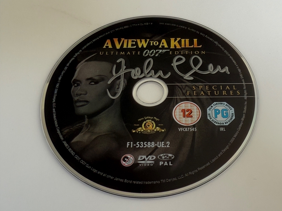 A View To A Kill DVD signed by John Glen. Disc only