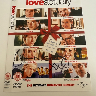 Love Actually DVD sleeve - signed by Bill Nighy. DVD cover only