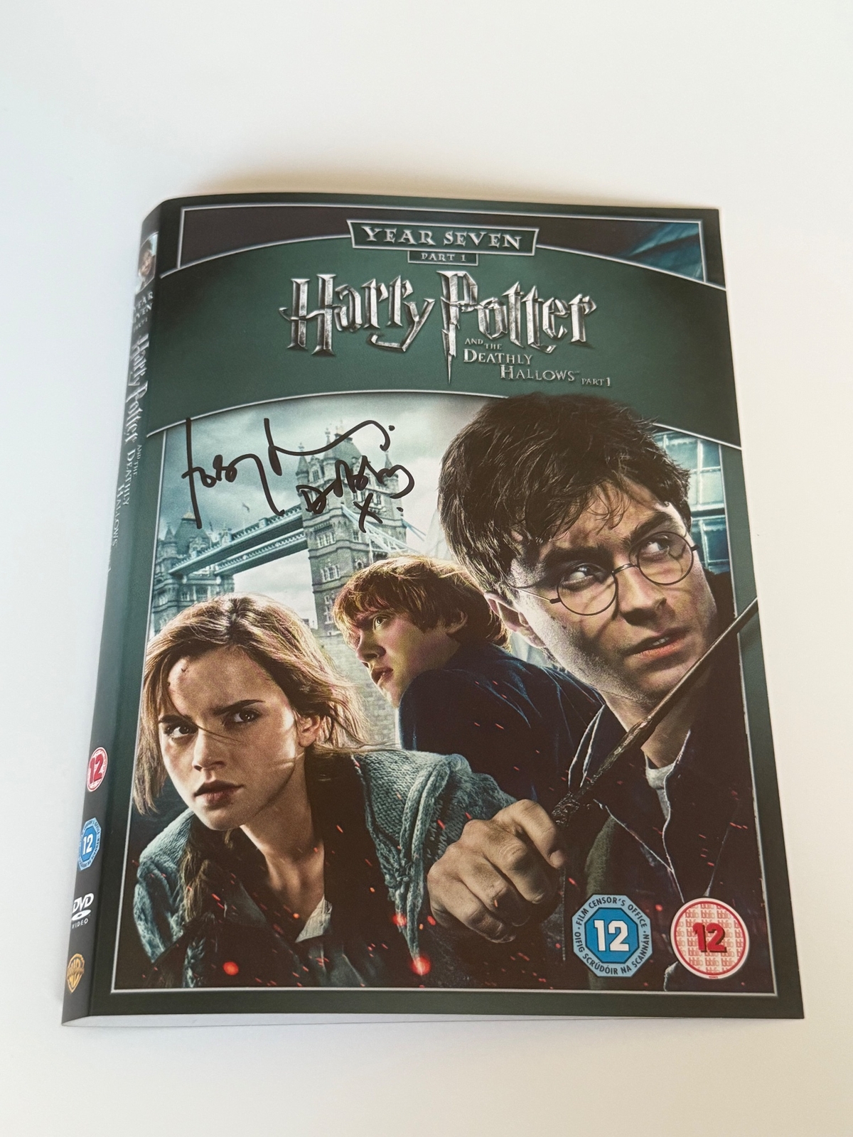Harry Potter and the Deathly Hallows DVD cover - signed by Toby Jones. DVD sleeve only