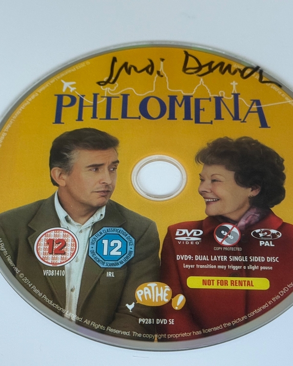 Philomena DVD signed by Judi Dench. DVD Disc only