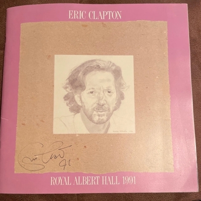 Eric Clapton programme. Signed by Eric Clapton, Greg Phillinganes, Buddy Guy, Robert Cray, Jimmy Vaughan, Albert Collins and Jerry Portnoy
