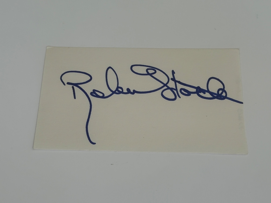 Robert Stack signed card