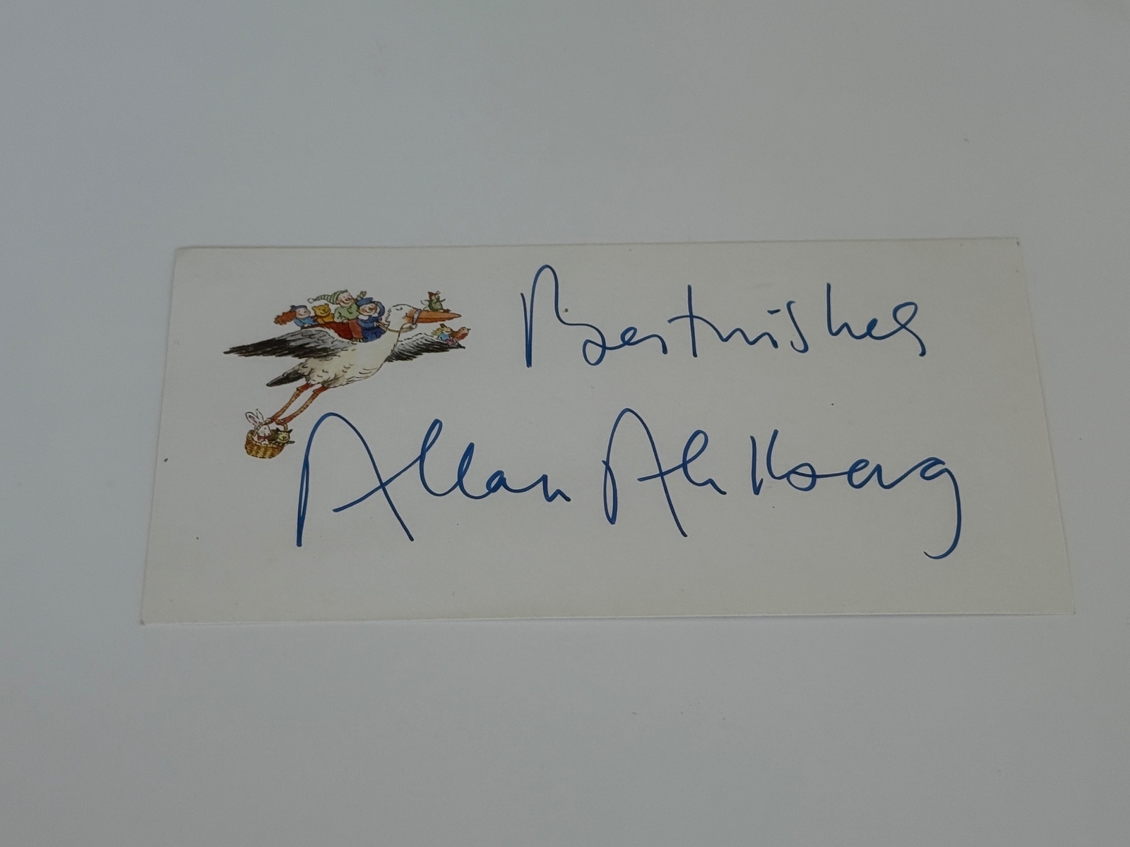 Allan Ahlberg signed card