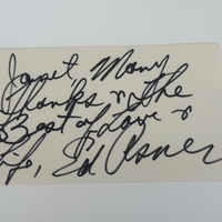 Ed Asner signed card