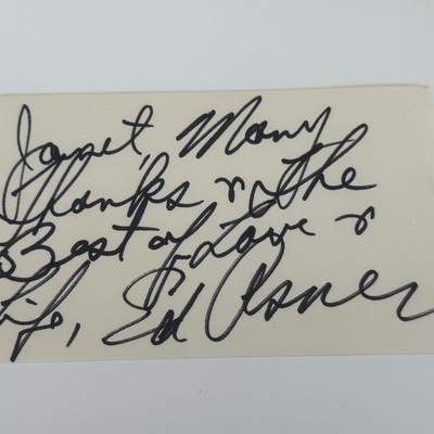 Ed Asner signed card