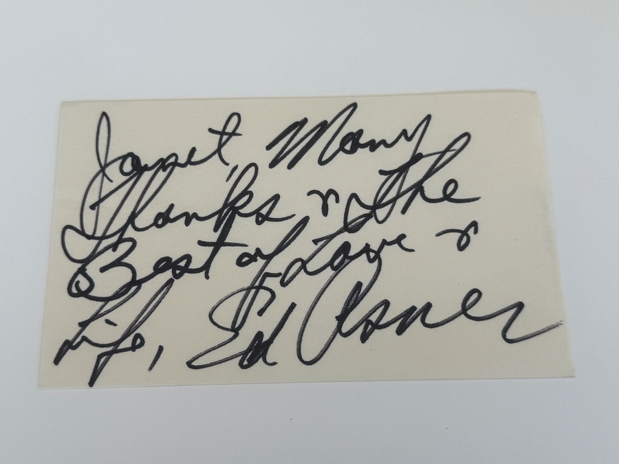 Ed Asner signed card