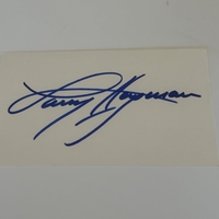 Larry Hagman signed card
