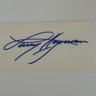 Larry Hagman signed card