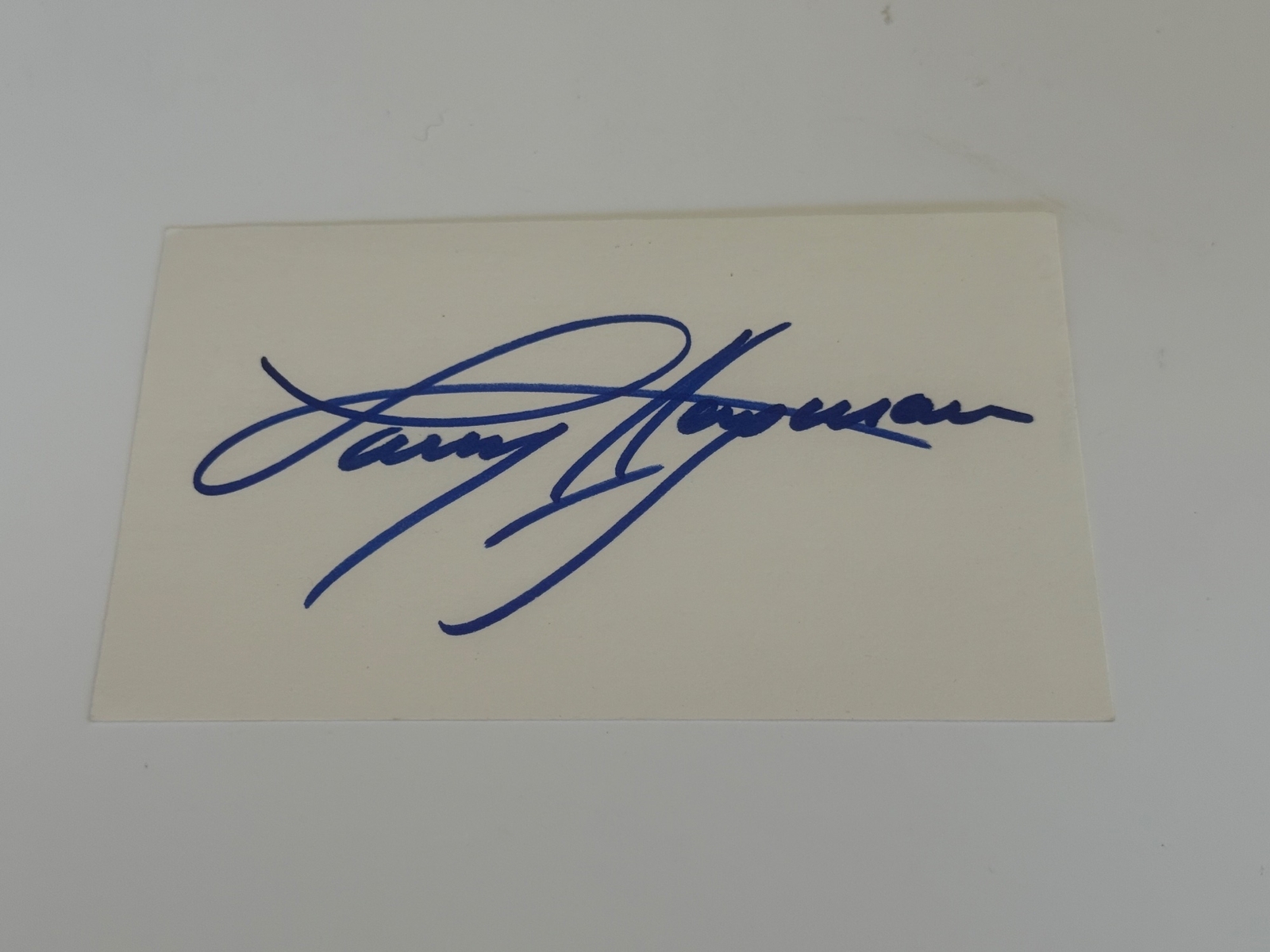 Larry Hagman signed card