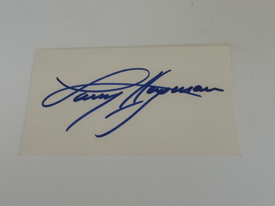 Larry Hagman signed card