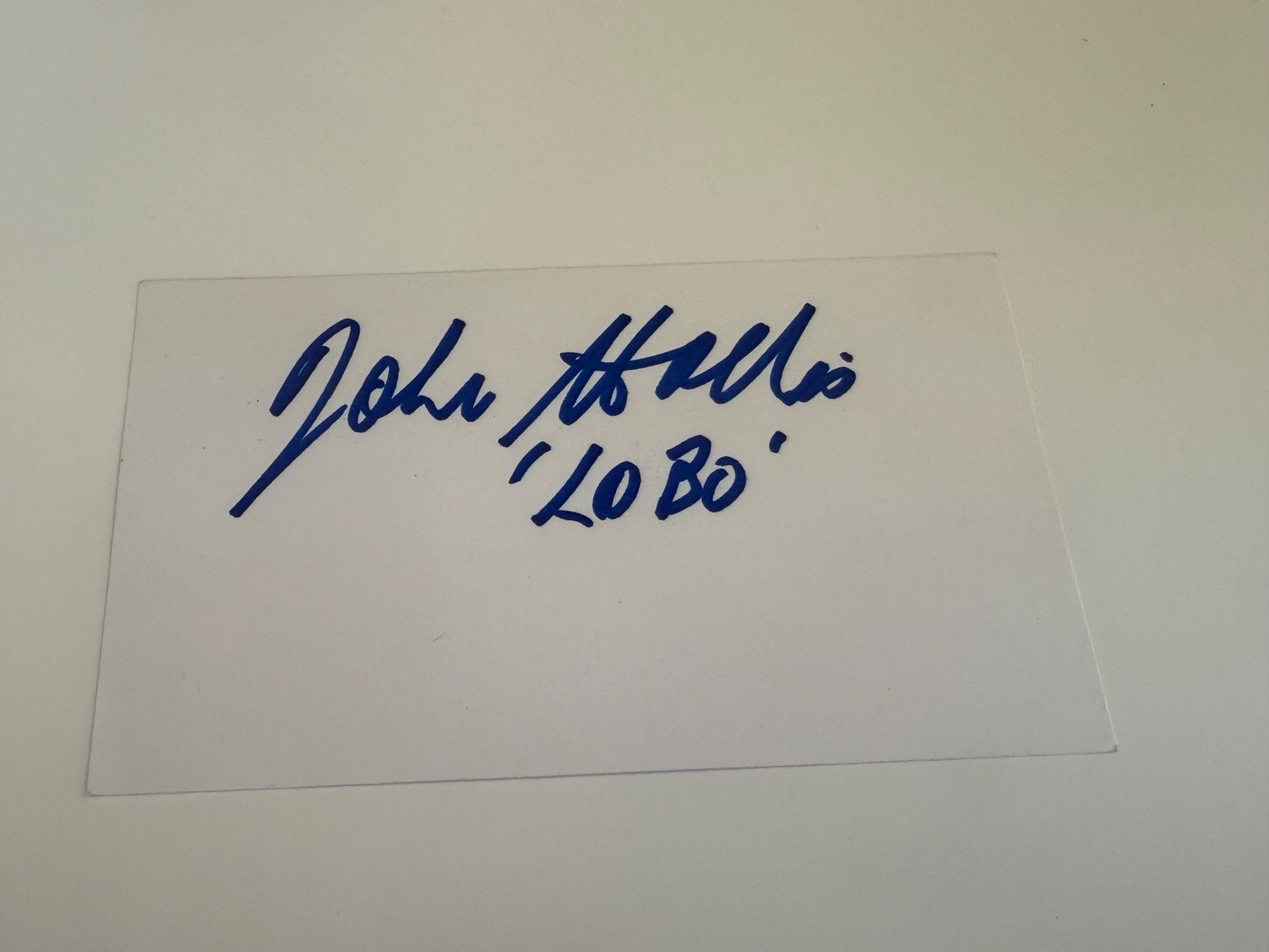 John Hollis signed card