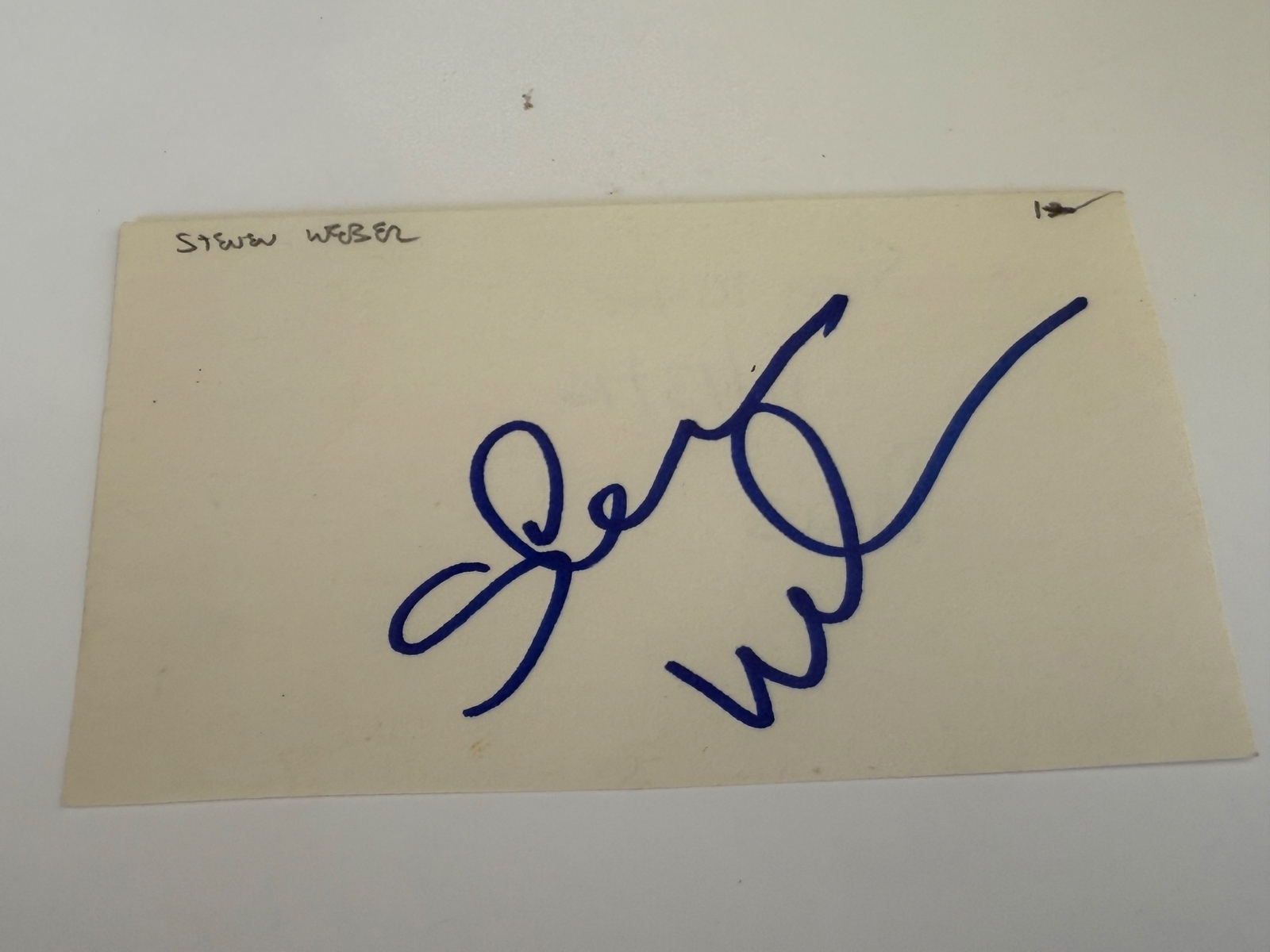 Steven Weber signed card