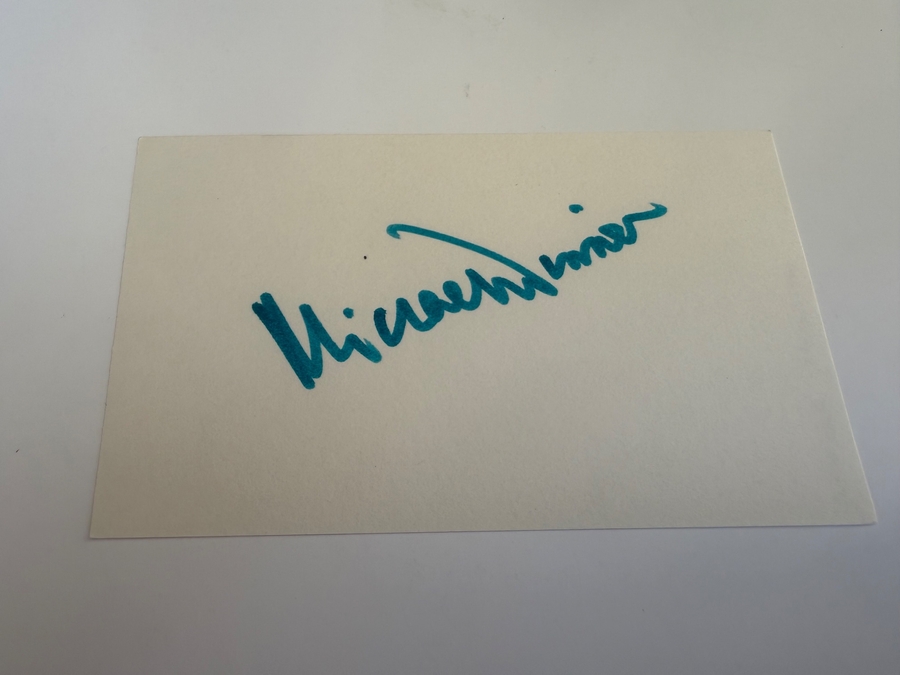 Michael Winner signed card