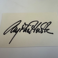 Angelica Huston signed card