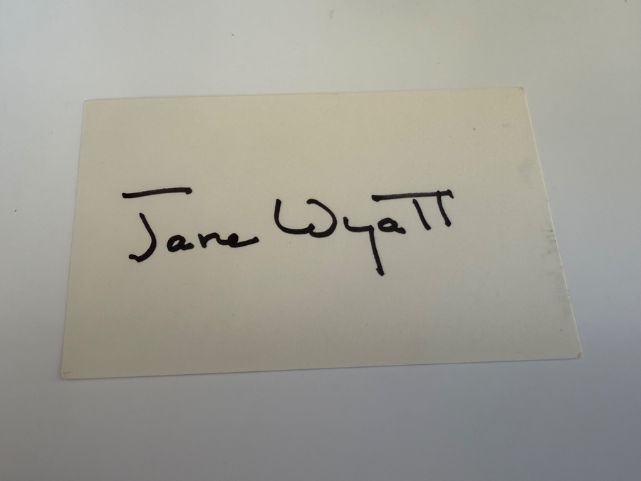 Jane Wyatt signed card