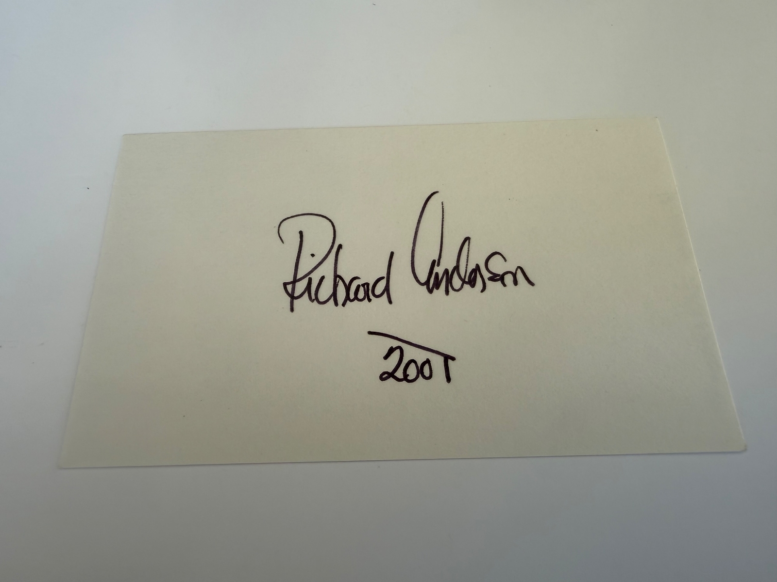 Richard Anderson signed card
