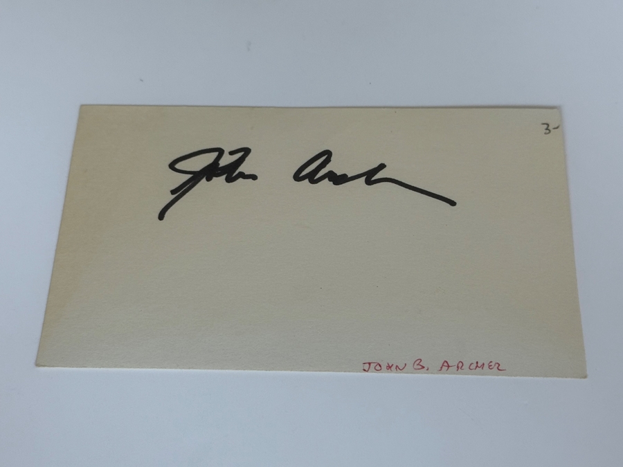 John B Archer signed card