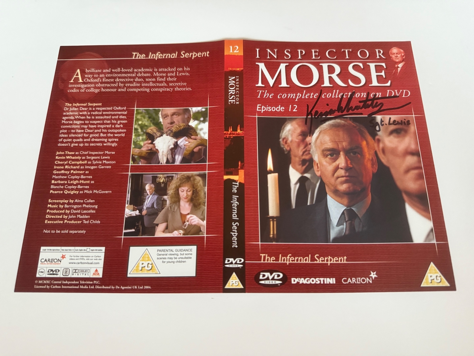 Inspector Morse - Episode 12 - signed by Kevin Whately. DVD sleeve only