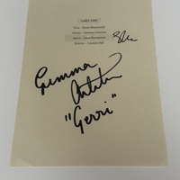 Inside No 9 script page signed by Gemma Arterton and Steve Pemberton. Creased page.