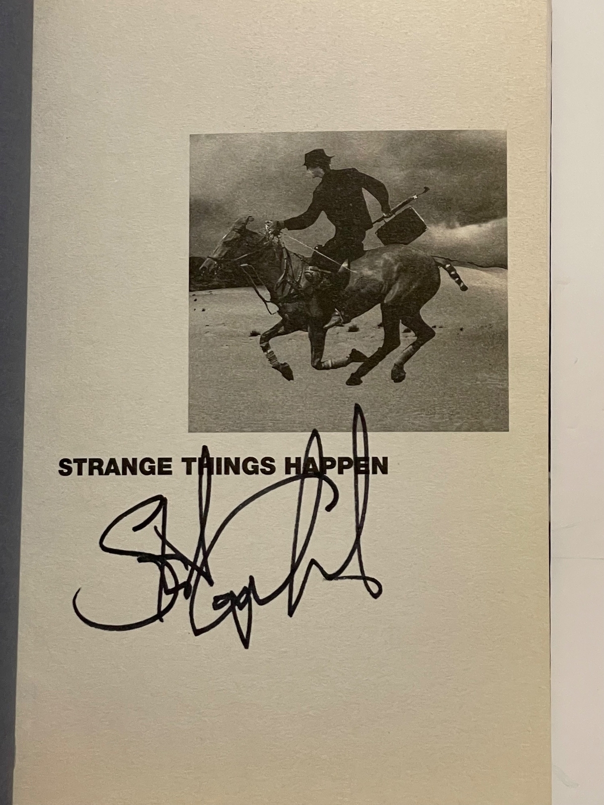 Stewart Copeland signed Strange Things Happen hardback book