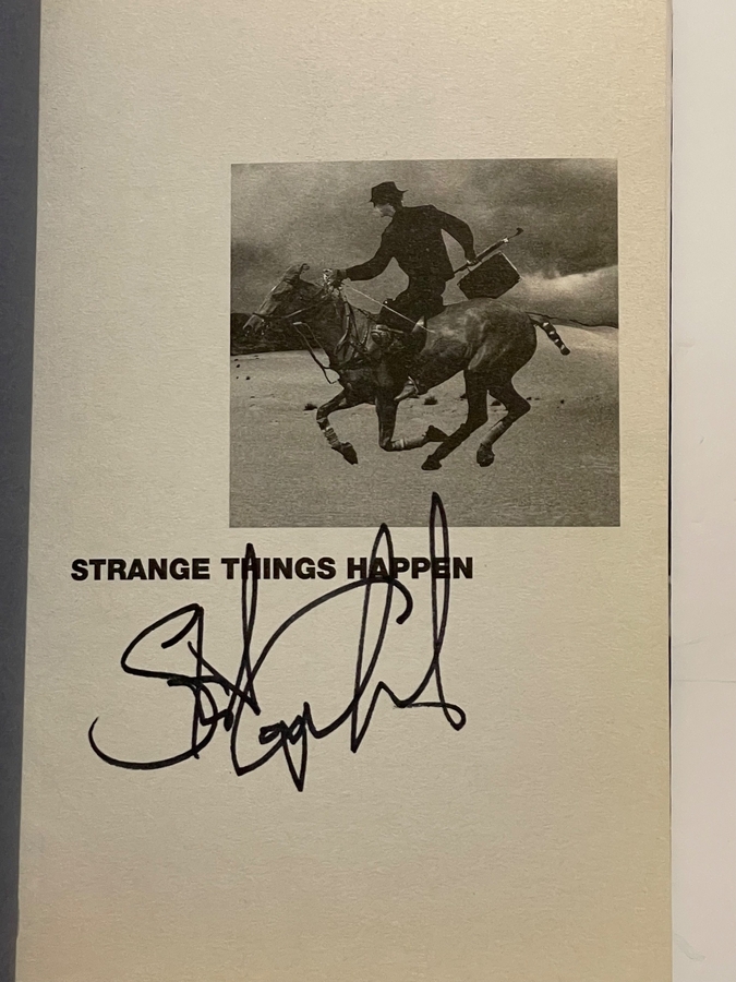 Stewart Copeland signed Strange Things Happen hardback book