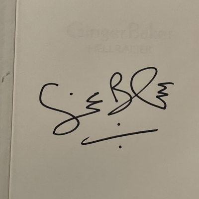 Ginger Baker signed Hellraiser hardback book