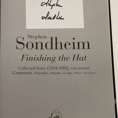 Stephen Sondheim signed Finishing The Hat hardback book